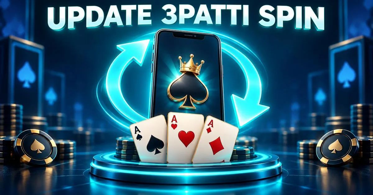 Update 3Patti Spin featured image with phone and circular refresh icon glowing